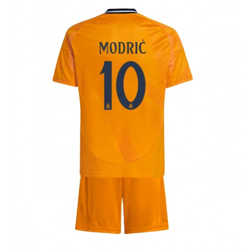 Fotballdrakt Barn Real Madrid Luka Modric #10 Bortedraktsett 2024-25 Kortermet (+ Korte bukser)